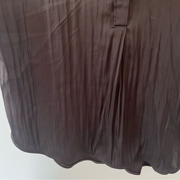 Old Navy‎ Stone Grey Dolman Sleeve Mandarin Neckline Satin Blouse Shirt - Picture 8 of 8